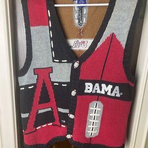 Vintage Alabama Crimson Tide Collegiate Eagle’s Eye Sweater Vest Large L gameday